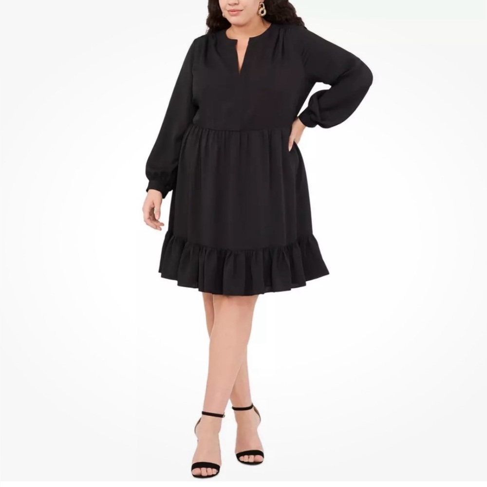 NWT Vince Camuto dress size 3X black ruffled hem party cocktail dress 🖤🖤